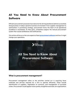 All You Need to Know About Procurement Software