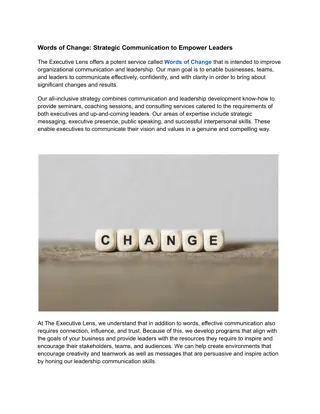 Words of Change_ Strategic Communication to Empower Leaders