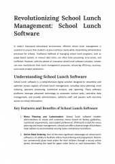 Revolutionizing School Lunch Management - School Lunch Software
