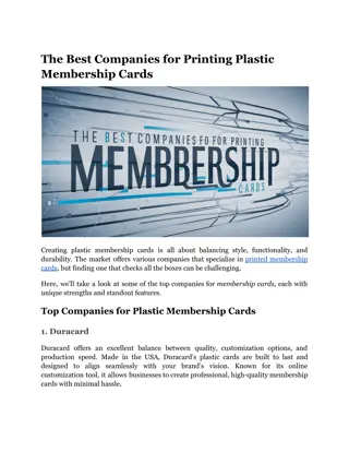 The Best Companies for Printing Plastic Membership Cards