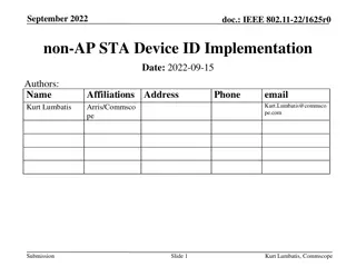 IEEE 802.11-22/1625r0 Non-AP STA Device ID Implementation