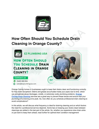 Professional Drain Cleaning Services in Orange County | EZ Plumbing USA