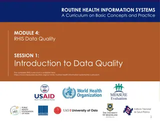 Data Quality in Routine Health Information Systems