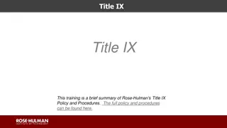 Title IX Policy and Procedures