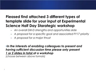 Strategic Workshop Templates for Experimental Science Discussion