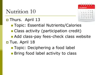 Essential Nutrients and Calories in Nutrition Basics