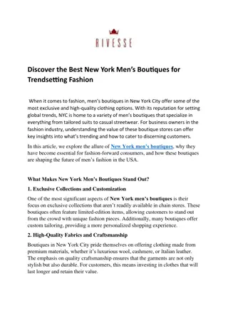 Discover the Best New York Men’s Boutiques for Trendsetting Fashion