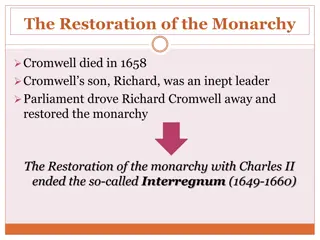 The Monarchy in England: From Restoration to Revolution