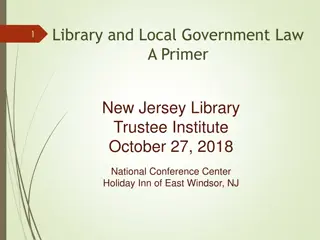 Library and Local Government Law: A Primer for New Jersey Library Trustees