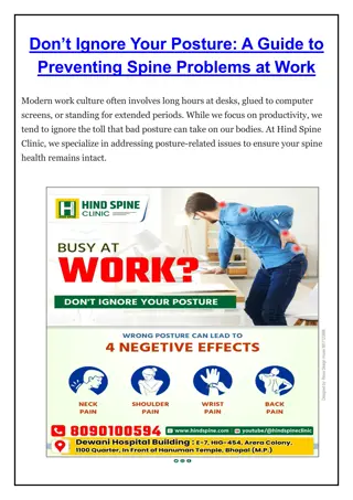 Don’t Ignore Your Posture A Guide to Preventing Spine Problems at Work Hind Spine Clinic