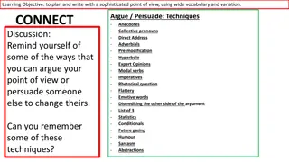 Techniques for Sophisticated Persuasive Writing
