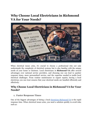 Why Choose Local Electricians in Richmond VA for Your Needs