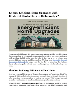 Energy-Efficient Home Upgrades with Electrical Contractors in Richmond, VA