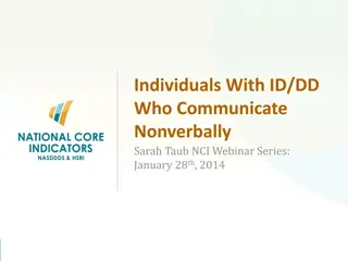 National Core Indicators (NCI) for Individuals with ID/DD Who Communicate Nonverbally