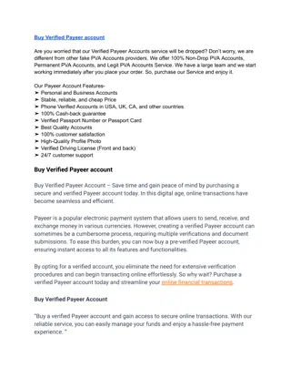 Buy Verified Payeer account