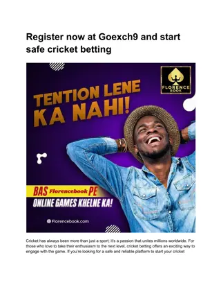 Register now at Goexch9 and start safe cricket betting