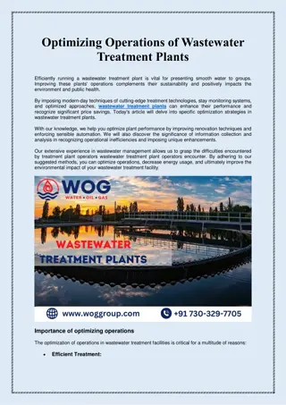 Optimizing Operations of Wastewater Treatment Plants