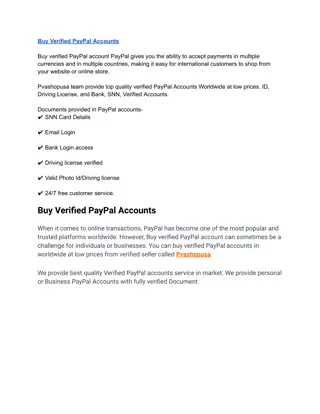 Buy Verified PayPal Accounts