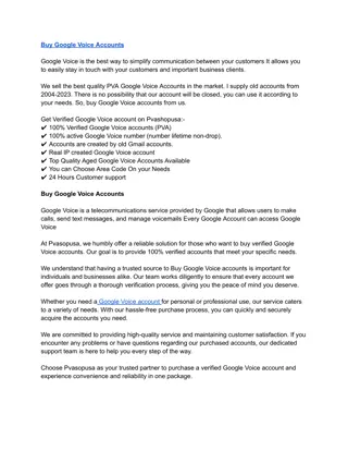 Buy Google Voice Accounts