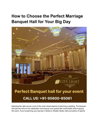 How to Choose the Perfect Marriage Banquet Hall for Your Big Day