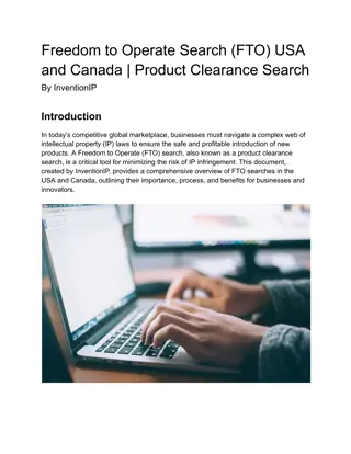 Freedom to Operate Search USA and Canada | Product Clearance Search