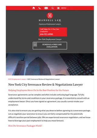 Understanding Severance Agreements: A Guide from NYC Severance Lawyers