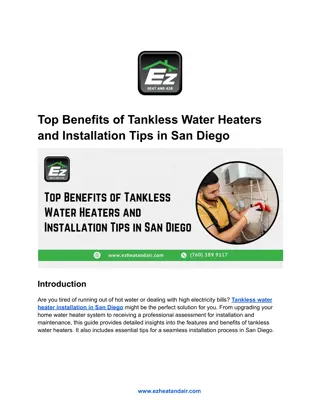 Top Benefits of Tankless Water Heaters and Installation Tips in San Diego