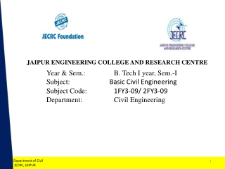 Overview of Basic Civil Engineering Course at Jaipur Engineering College and Research Centre