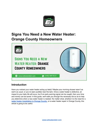 Signs You Need a New Water Heater_ Orange County Homeowners
