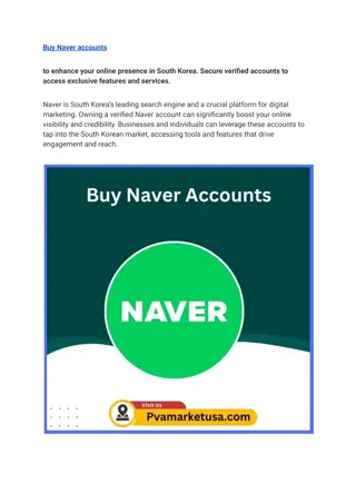Buy Naver Accounts-100% Safe, Number Verified