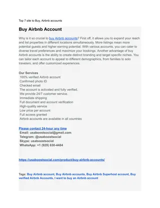 Buy, Airbnb accounts