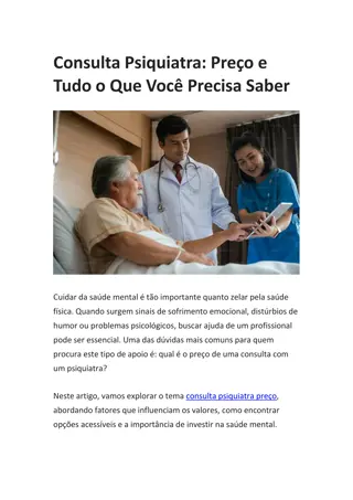 Consulta Psiquiatra: Preço e Tudo o Que Precisa Saber