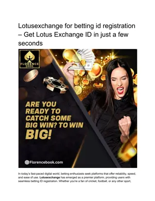 Lotusexchange for betting id registration – Get Lotus Exchange ID in just a few seconds