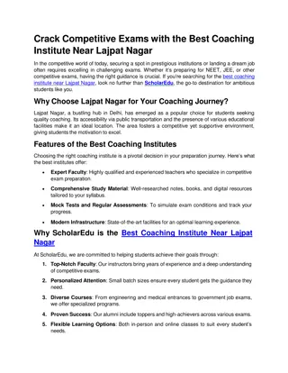 Crack Competitive Exams with the Best Coaching Institute Near Lajpat Nagar