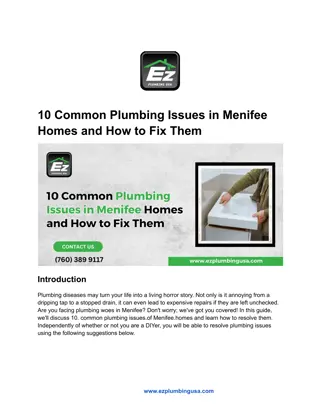 10 Common Plumbing Issues in Menifee Homes and How to Fix Them