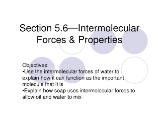 Section 5.6 — Intermolecular Forces & Properties
