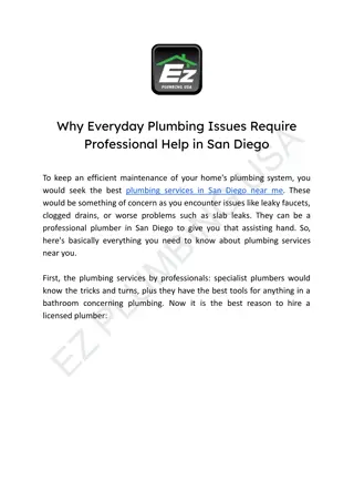Why Everyday Plumbing Issues Require Professional Help in San Diego