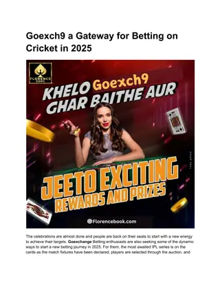 Goexch9 a Gateway for Betting on Cricket in 2025