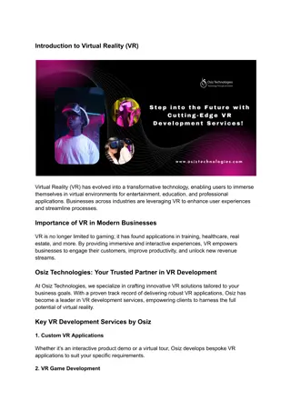 Step into the Future with Cutting-Edge VR Development Services!