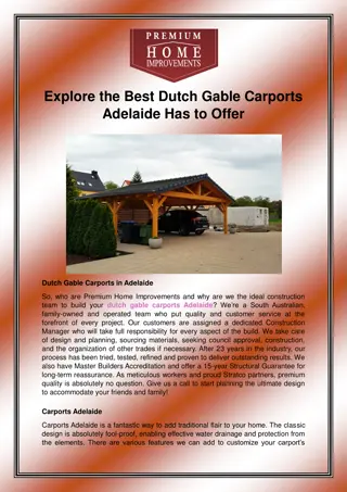 Explore the Best Dutch Gable Carports Adelaide Has to Offer