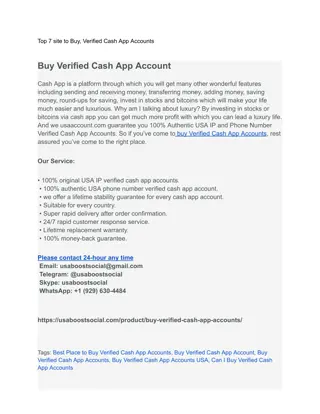 Top 7 site to Buy, Verified Cash App Accounts