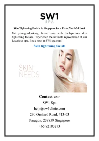 Skin Tightening Facials in Singapore for a Firm, Youthful Look