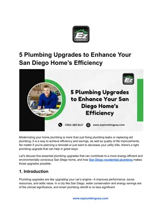 5 Plumbing Upgrades to Enhance Your San Diego Home’s Efficiency