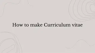 How to Make a Curriculum vitae