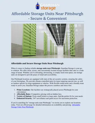 Affordable Storage Units Near Pittsburgh  - Secure & Convenient