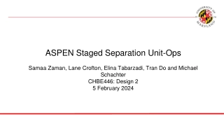 ASPEN Staged Separation Unit-Ops