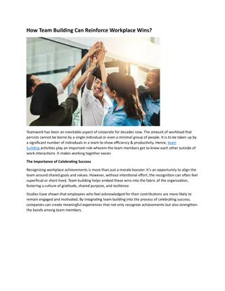 How Team Building Can Reinforce Workplace Wins