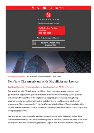 New York City Americans With Disabilities Act Lawyer: Fighting Disability Discri