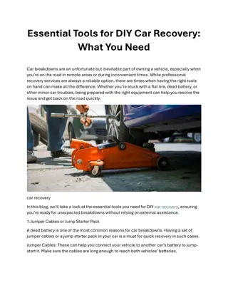 Essential Tools for DIY Car Recovery