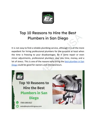 Top 10 Reasons to Hire the Best Plumbers in San Diego